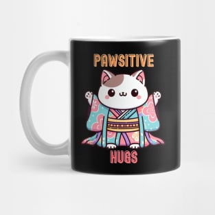 Japanese cat Positive vibes Mug